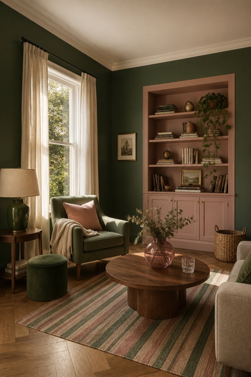 rosepine green with pink accents
