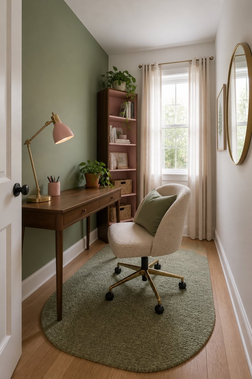 soft green accent wall