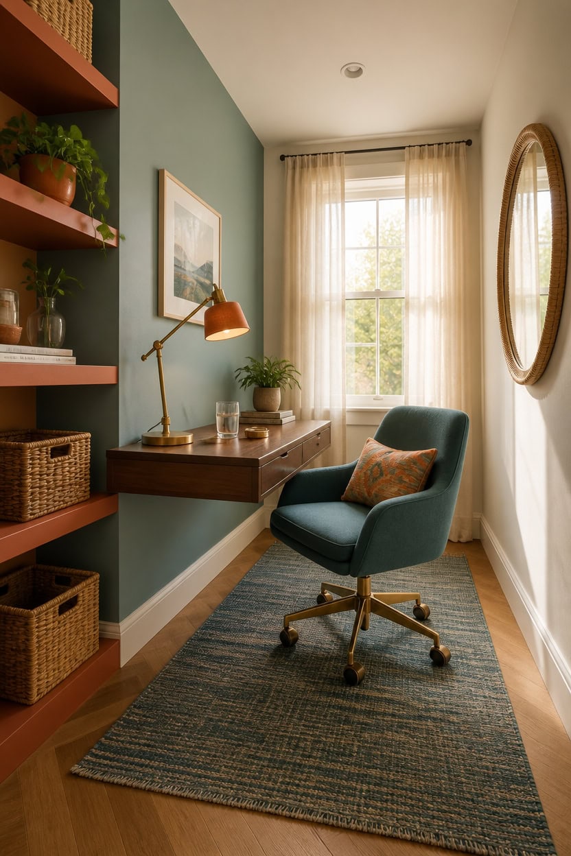 teal accented compact orange accents