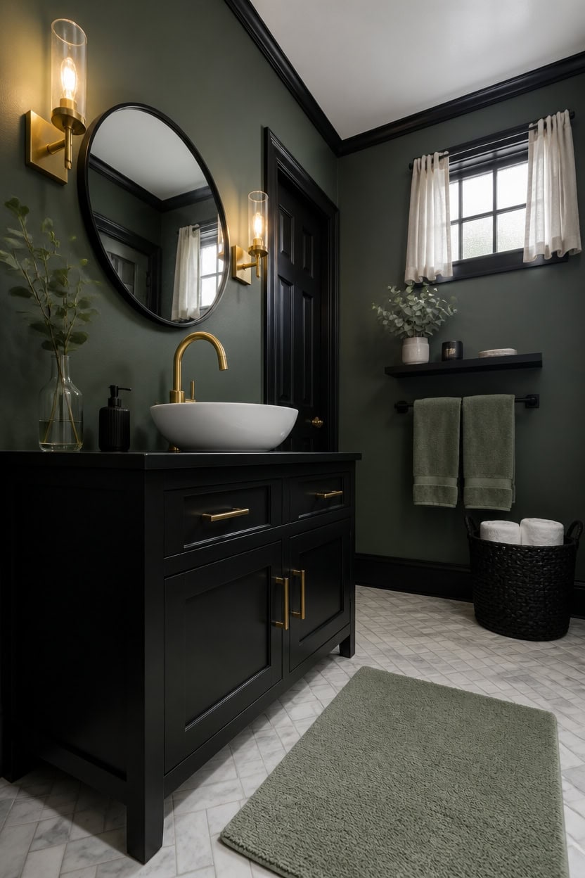vintage green with black trim