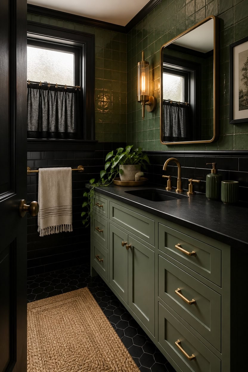 warm brass elevates green black