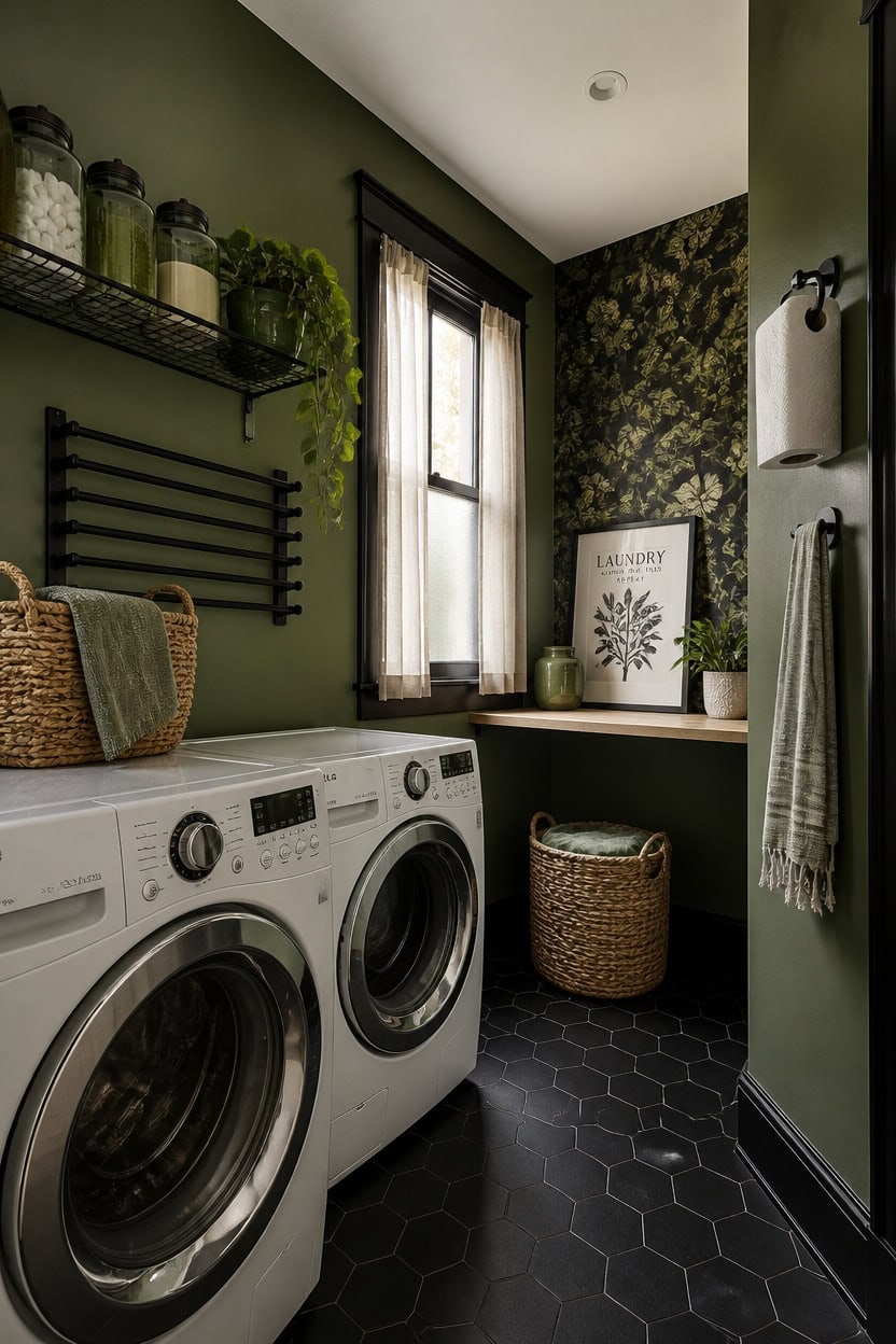 washable mossy green walls