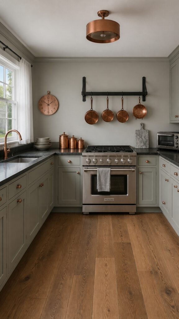 The Gray and Copper Kitchen That Gets Stranger and Better Over Time