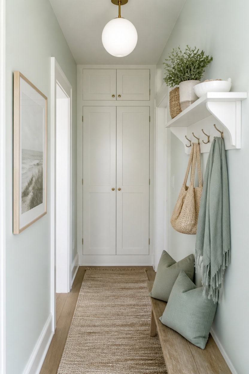 airy mint hallway styling
