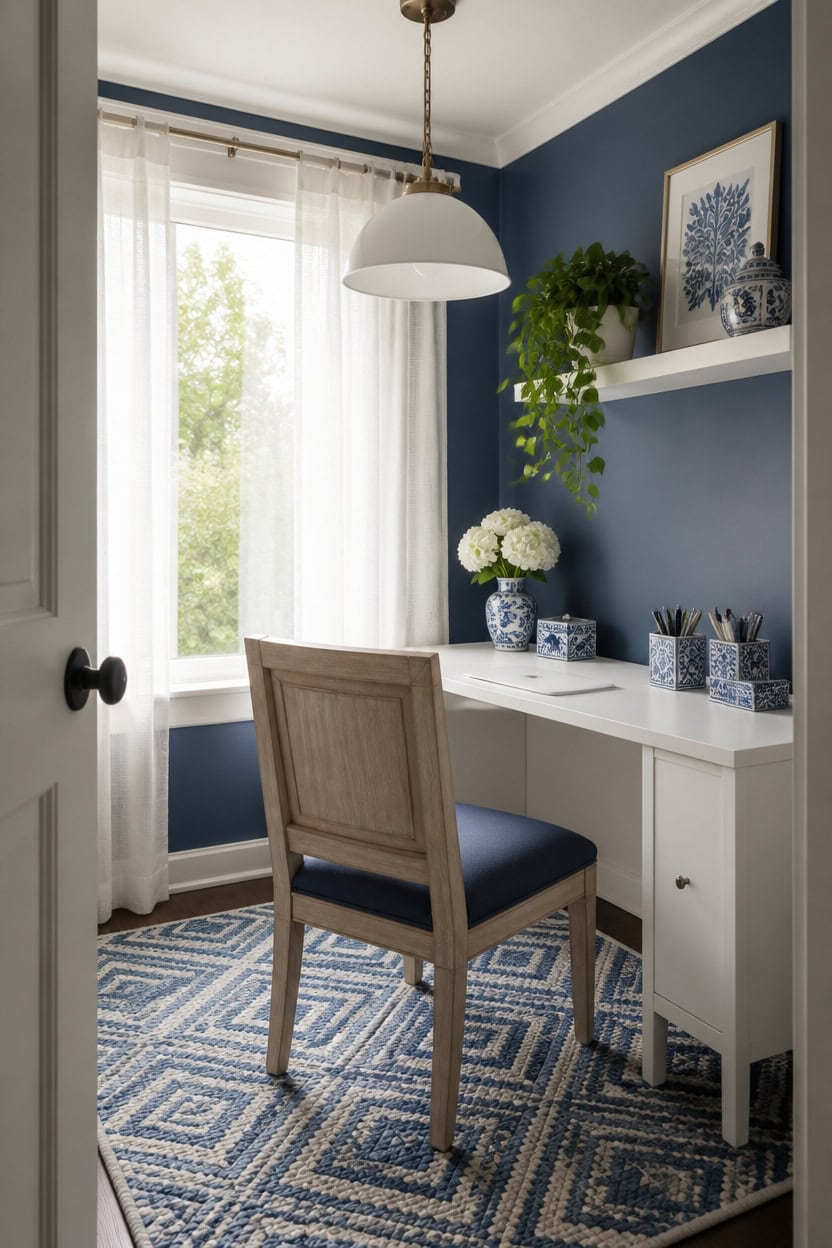 azurite accented airy blue workspace
