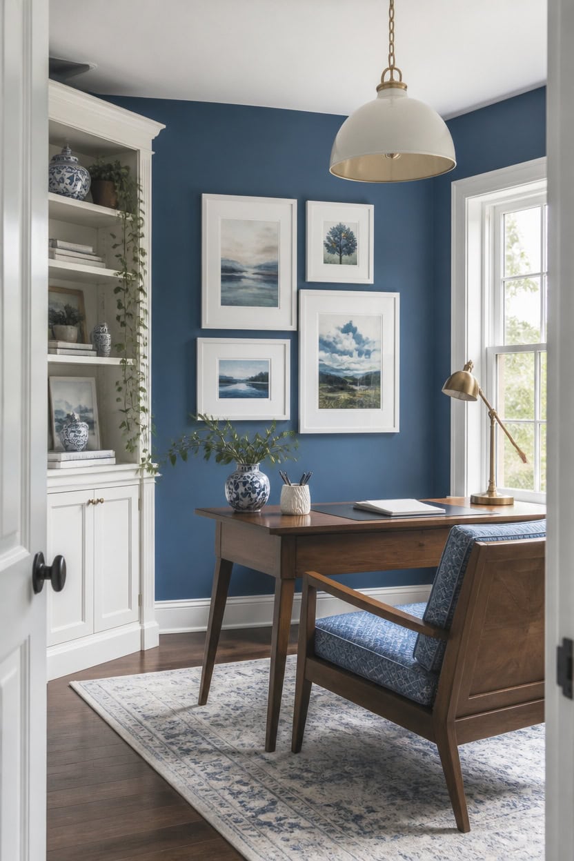azurite backed gallery with greenery