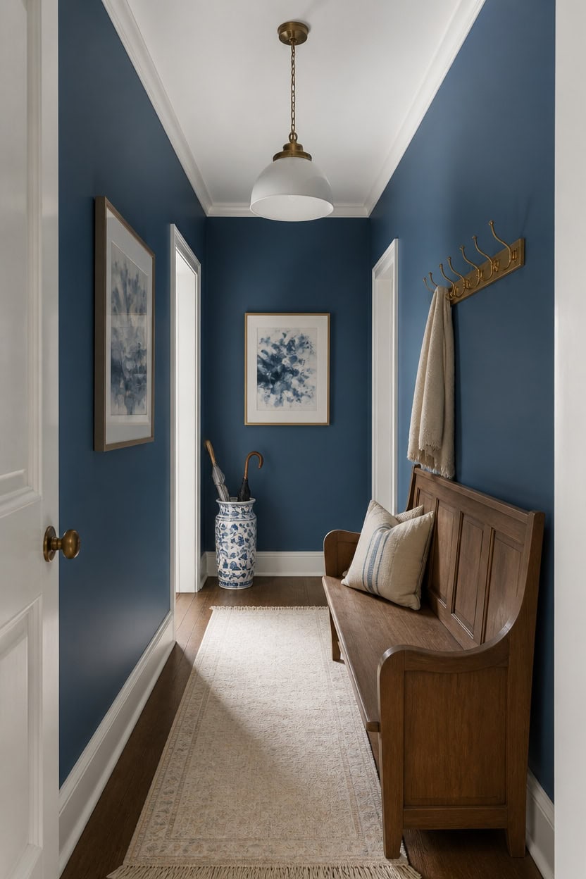 azurite walls with seapearl trim
