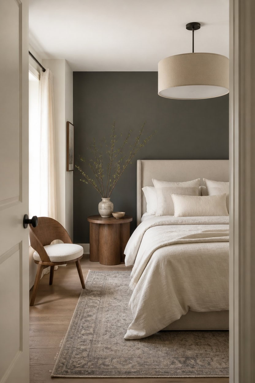 balanced cream and gray bedroom harmony