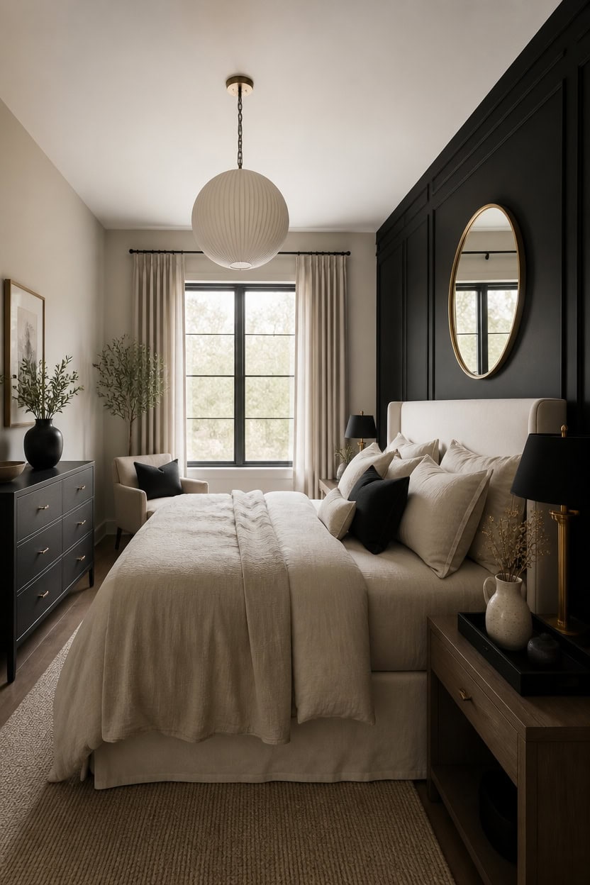 black accent beige balance