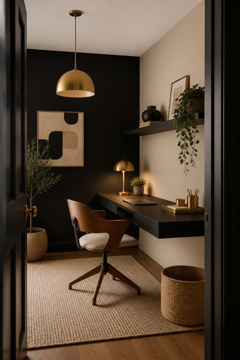 black accent light beige