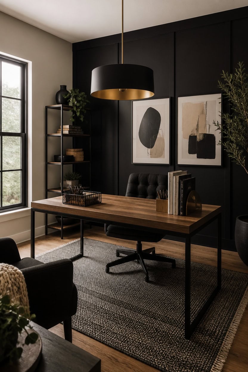 black accents warm wood