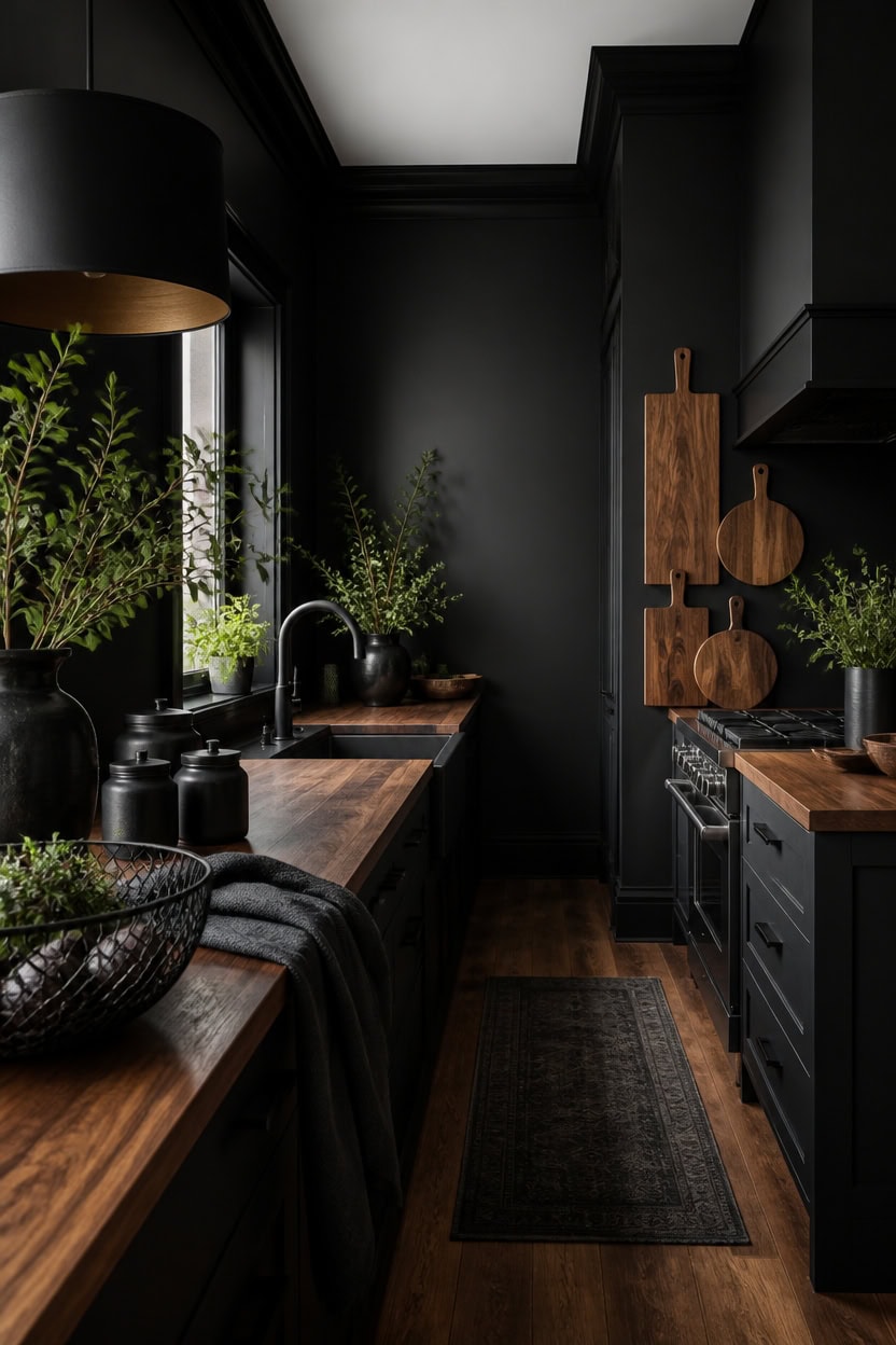 black anchors warm woodscape