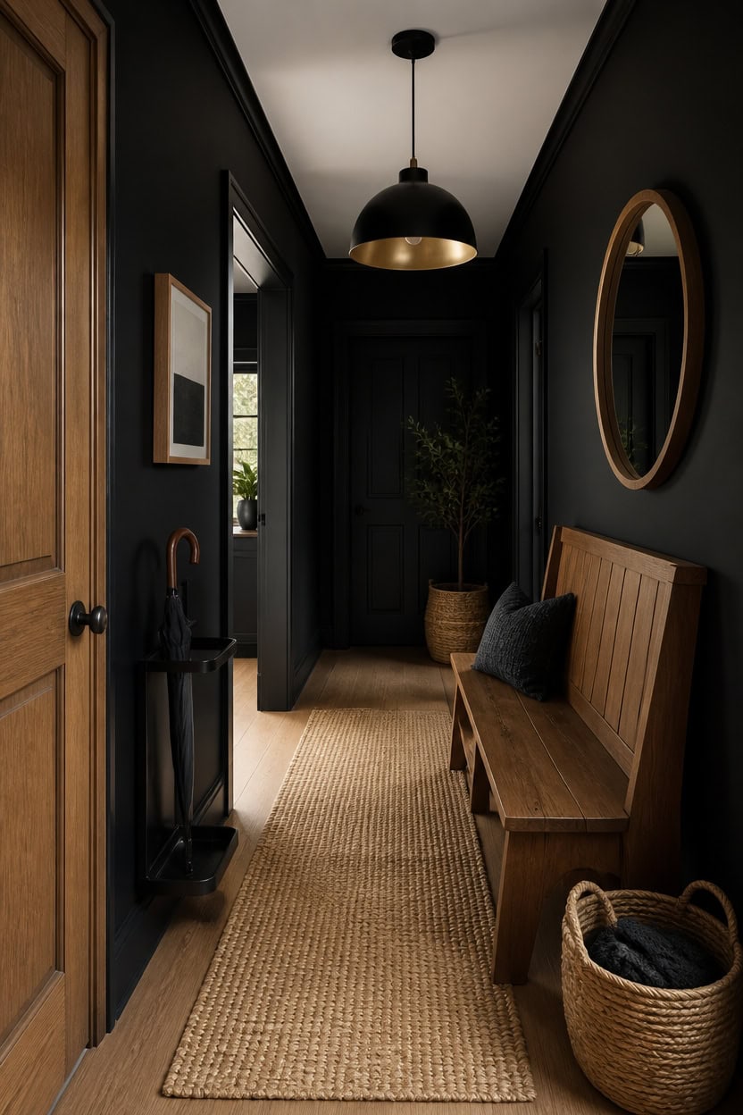 black and wood hallway refresh