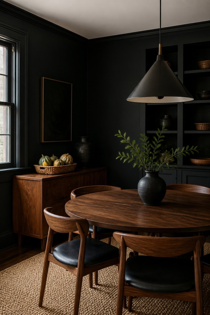 black backdrop walnut centerpiece