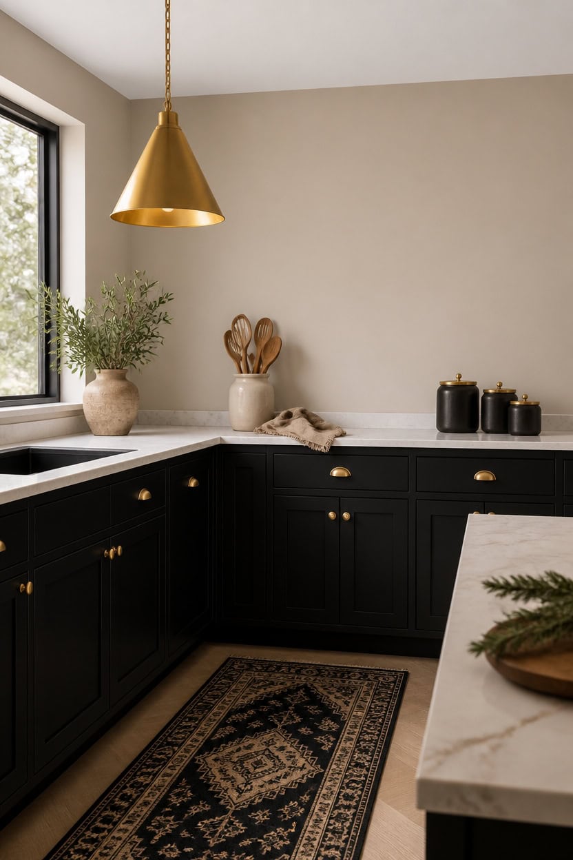 black beige and gold