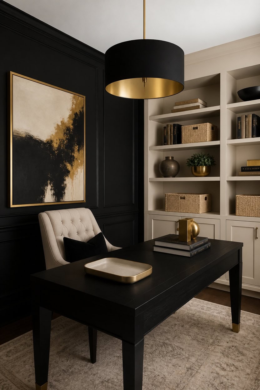 black beige gold balance