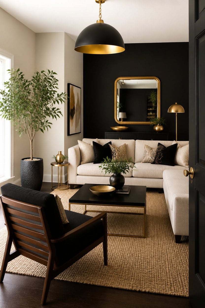 black beige gold balance