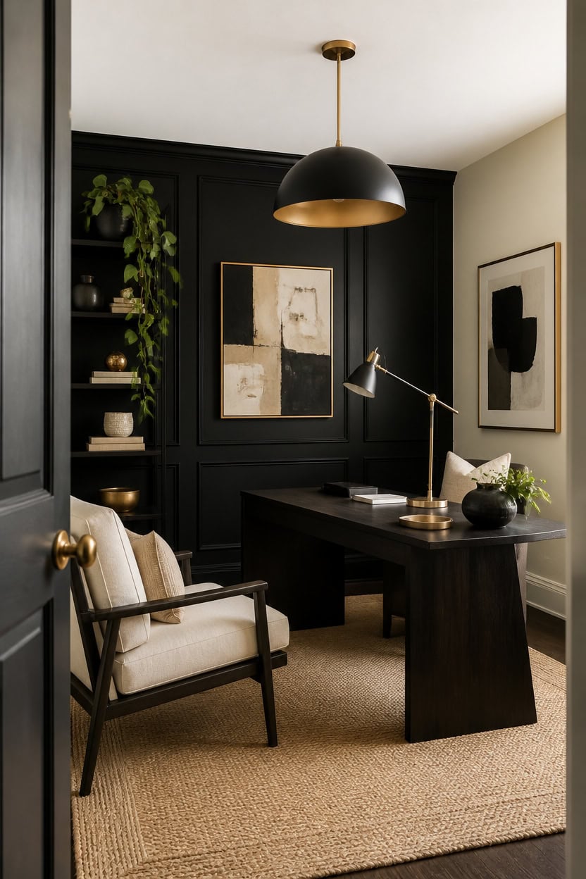 black beige gold harmony