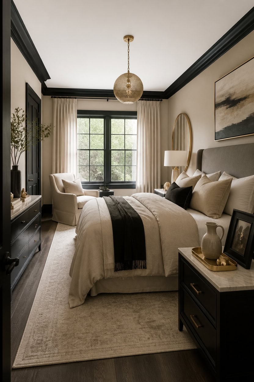 black beige gold harmony