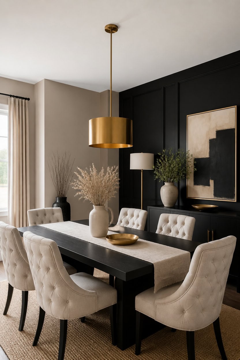 black beige gold minimalism