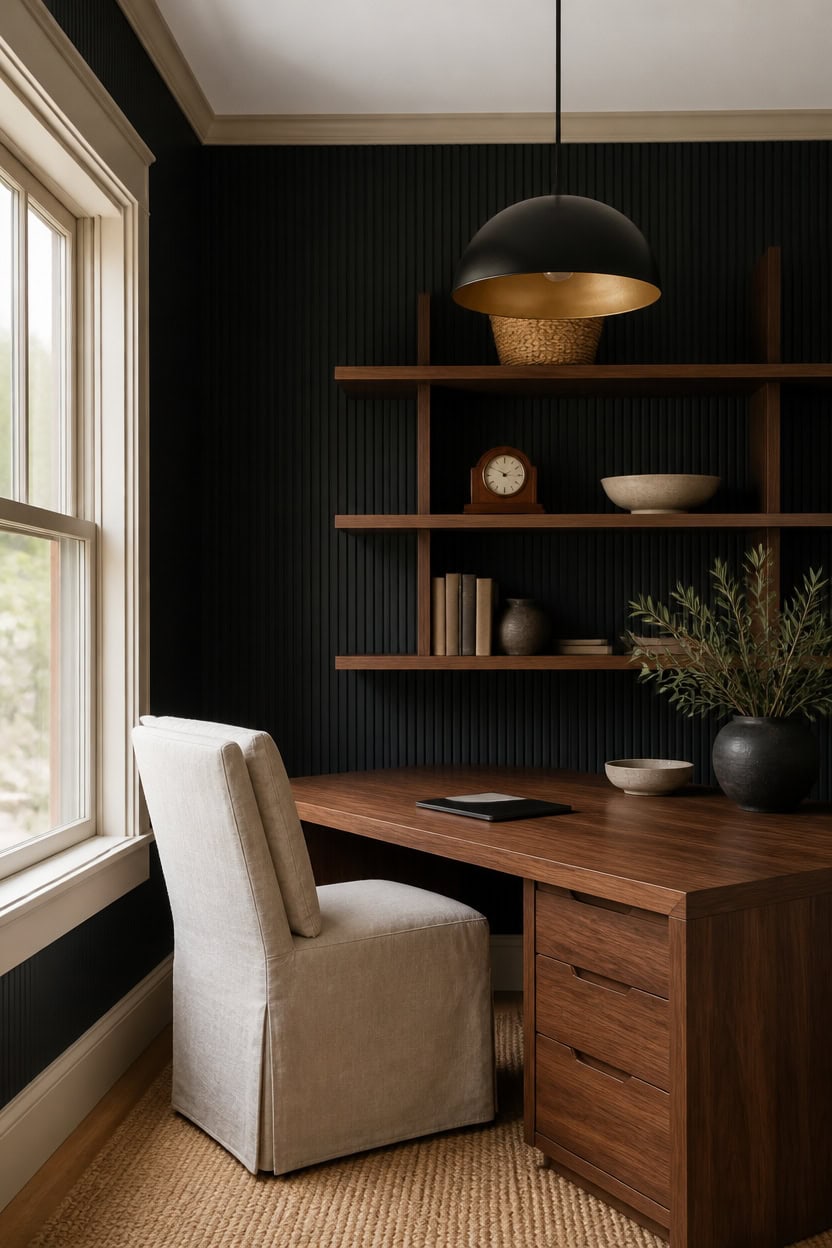 black wood warmth balance