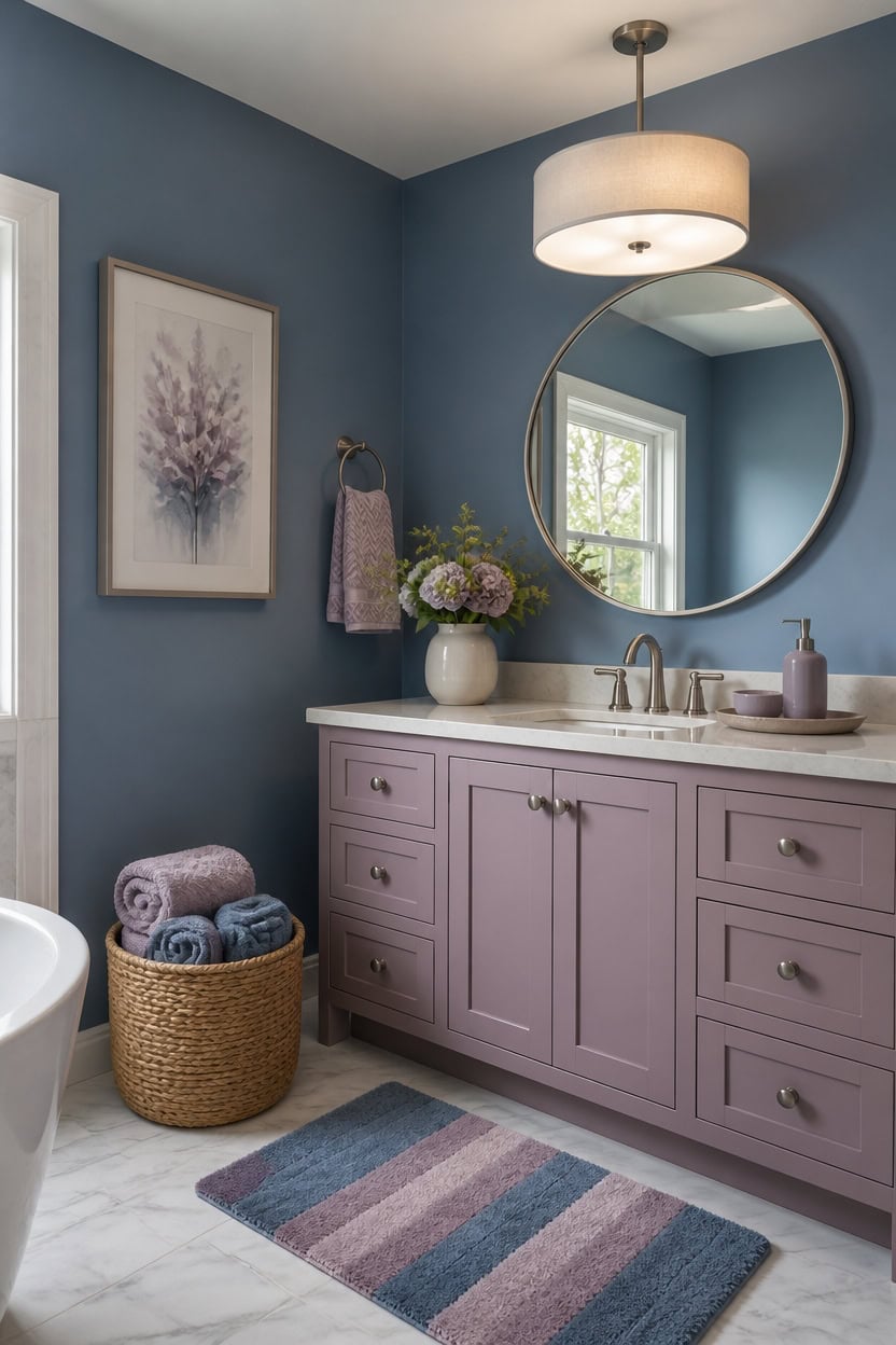 blue and mauve oasis