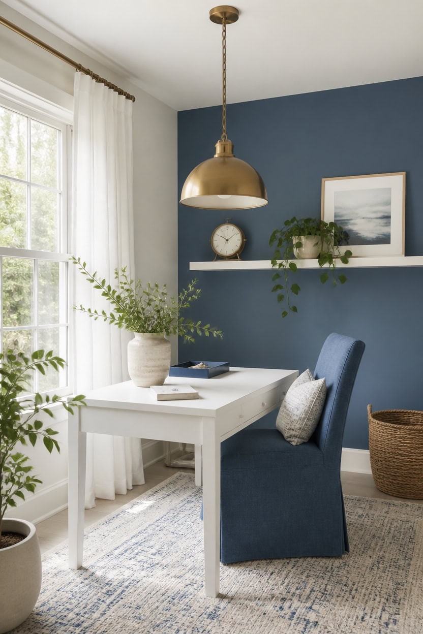 blue and white daylight workspace