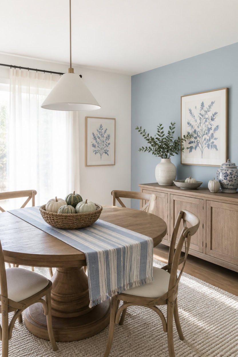 blue and white morning to evening warmth