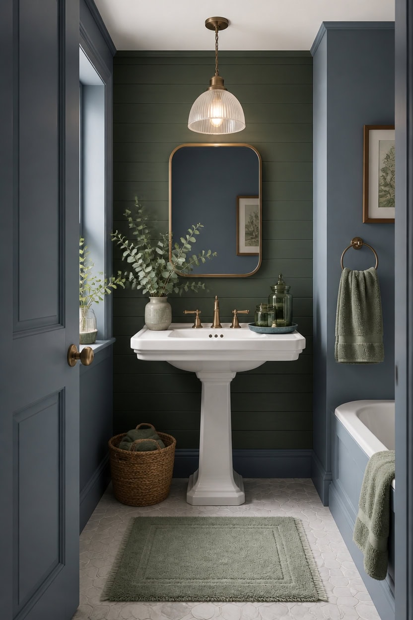 blue backed rosepine accent wall