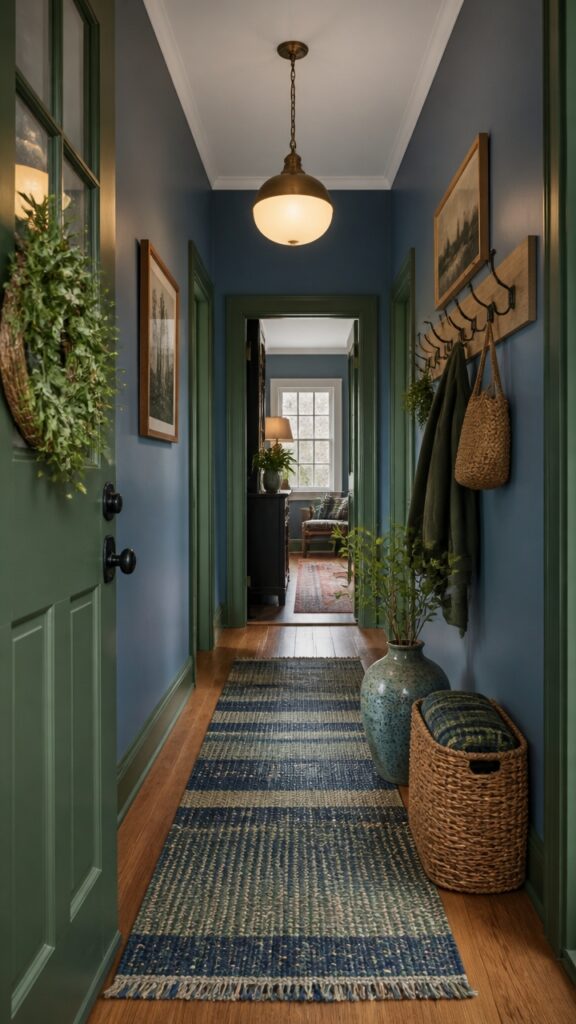 The Blue and Green Hallway That Signals Who Lives Here Before You Ask