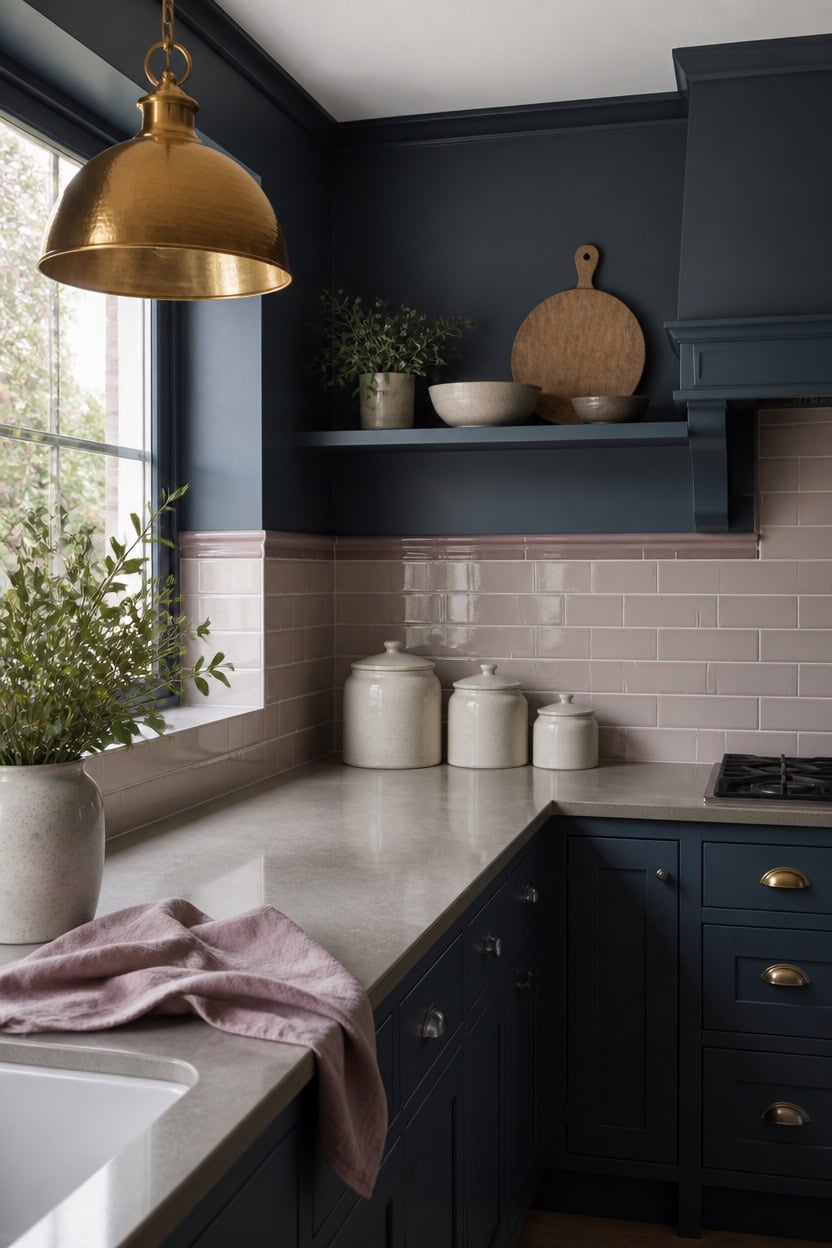 blue mauve countertop backsplash harmony
