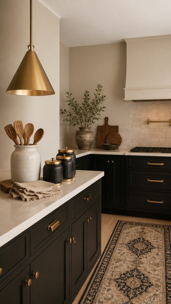 Black and Beige and Gold Kitchens for the Woman Who Treats Everyday Like It Counts