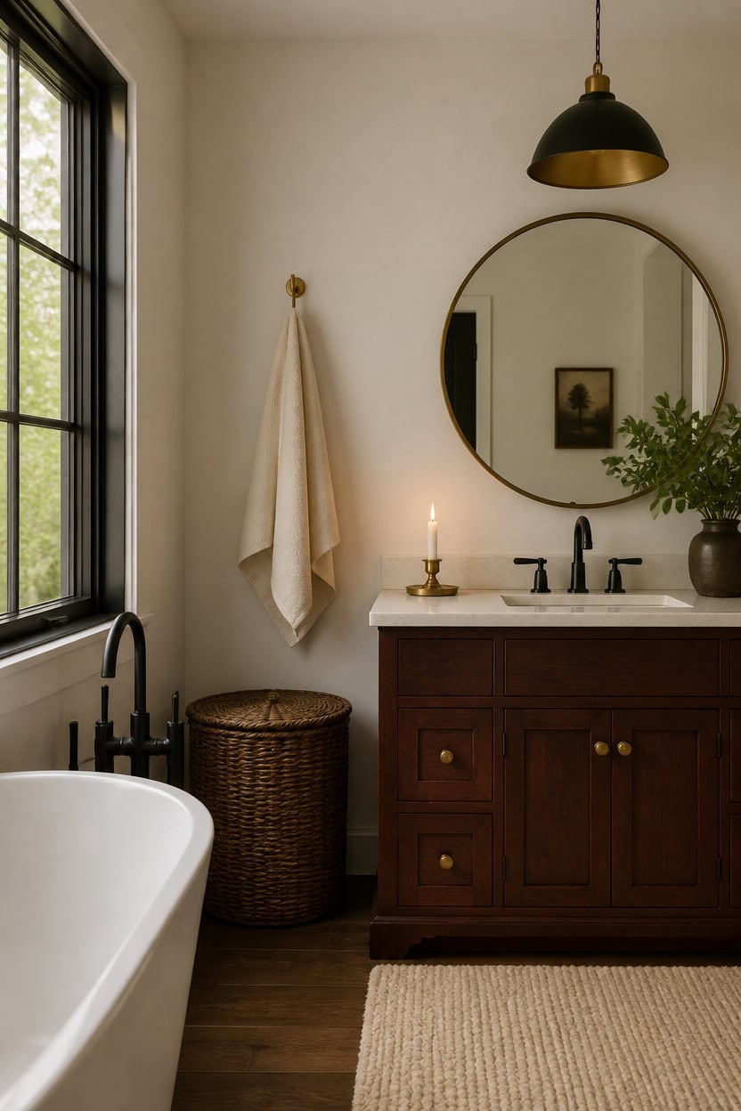 brass and matte black warmth