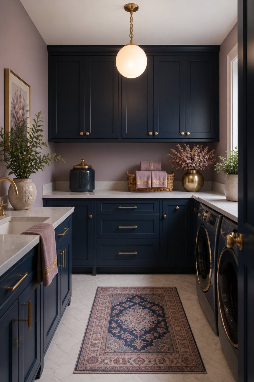 brass warmed blue and mauve