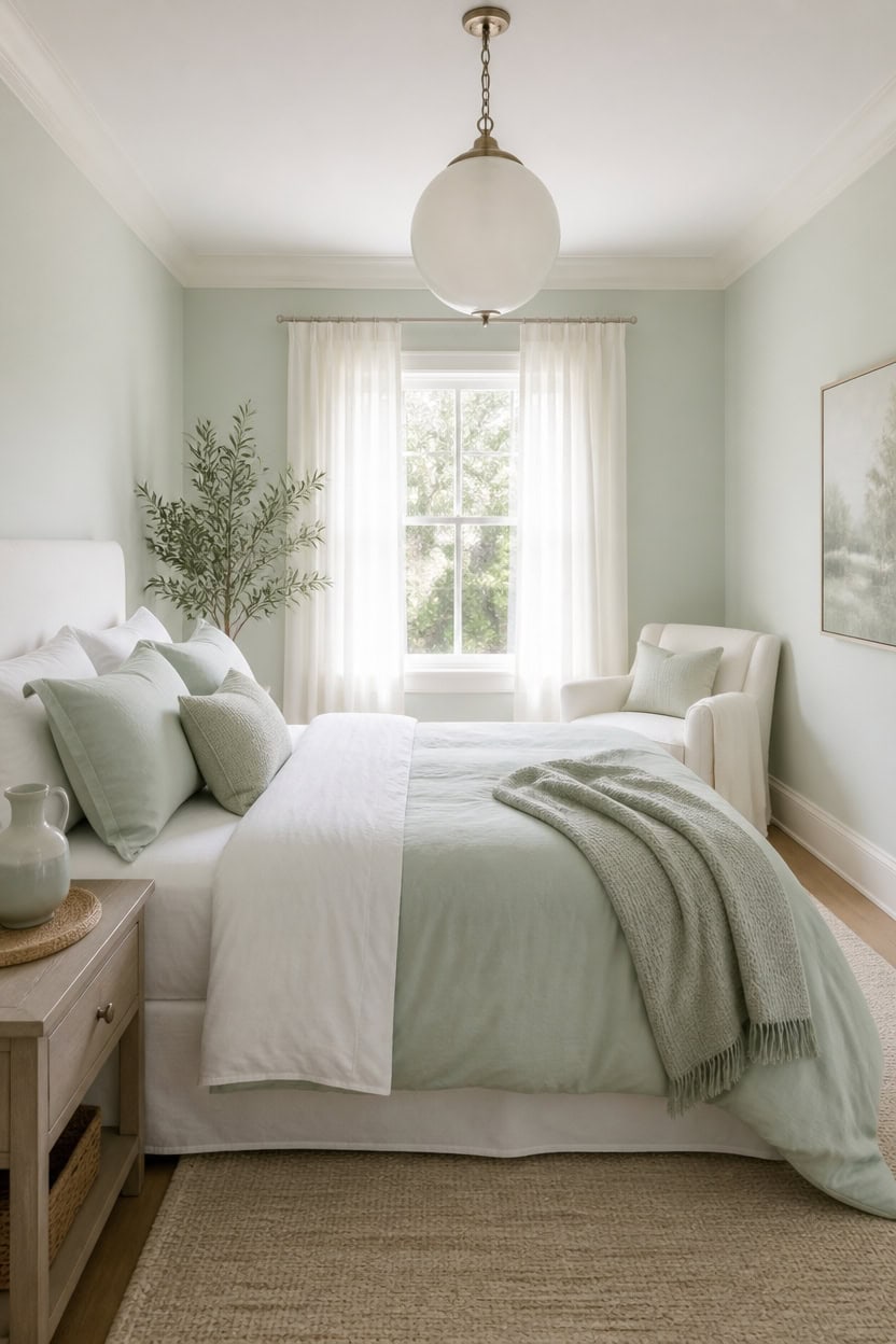 breathable mint bedroom retreat