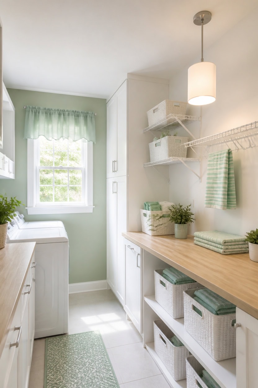budget friendly mint green laundry