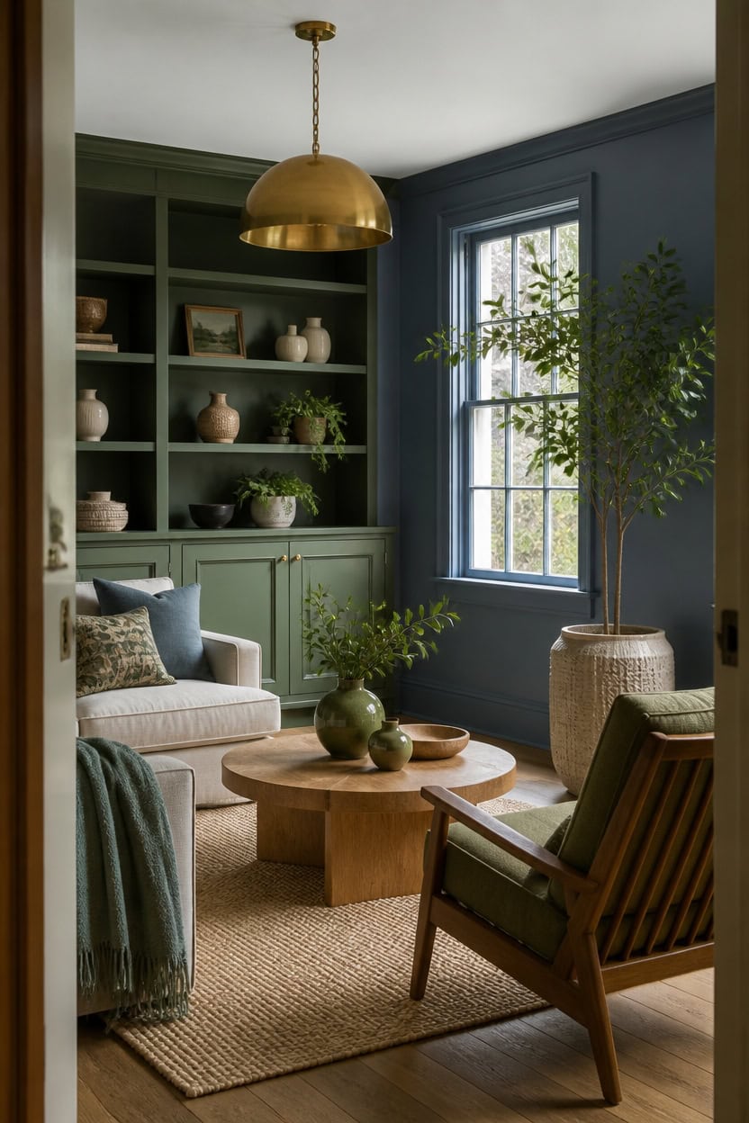 calm blue green layered retreat