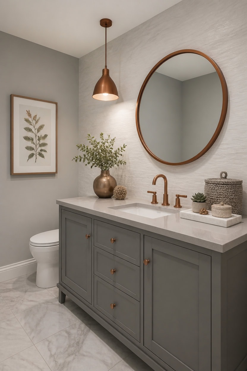 calm gray vanity vignette