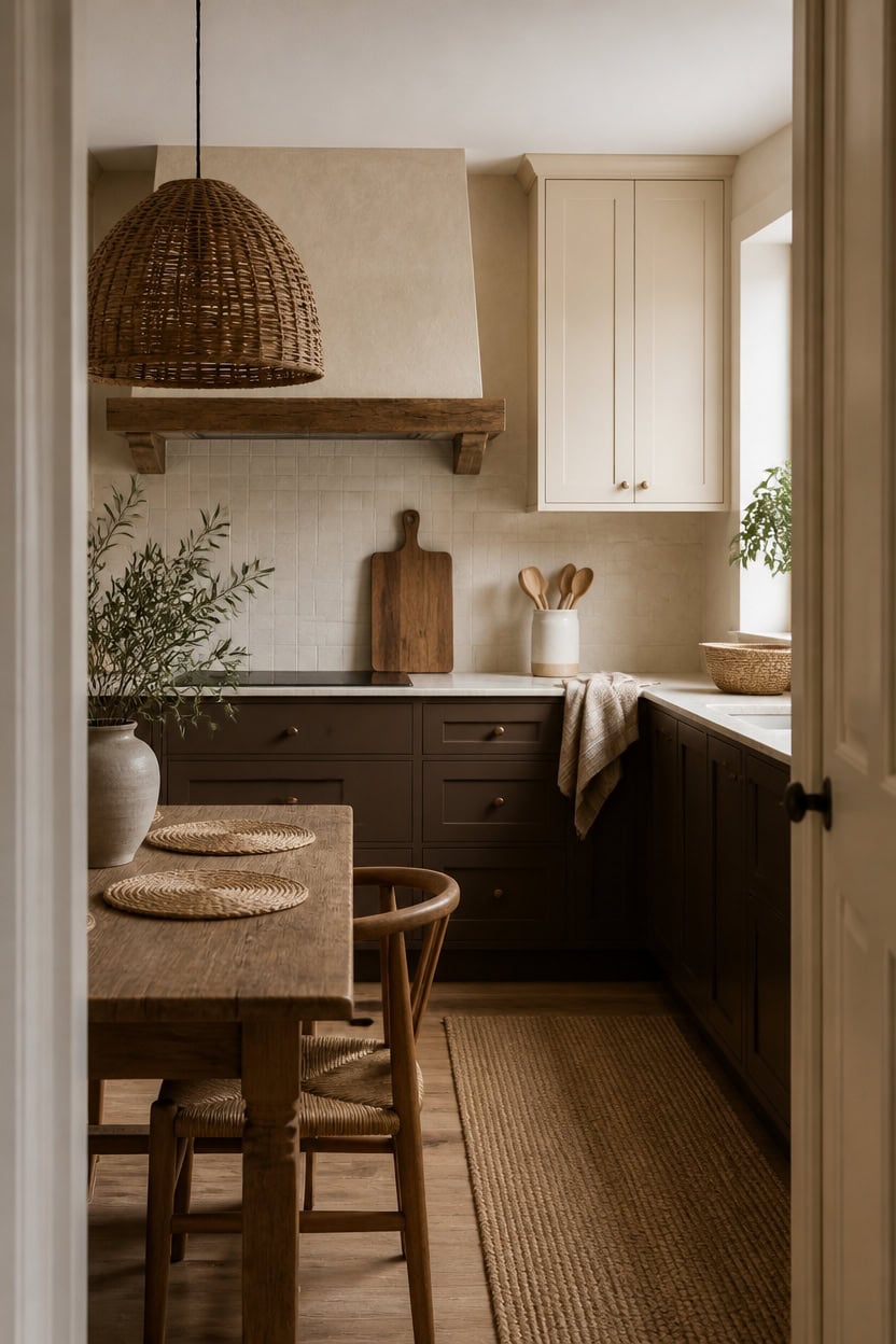 calm layered kitchen textures
