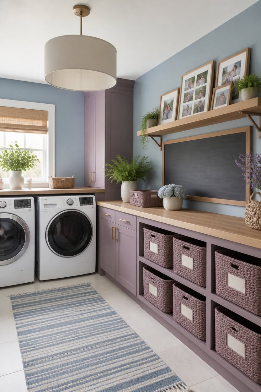 calm mauve accented family nook