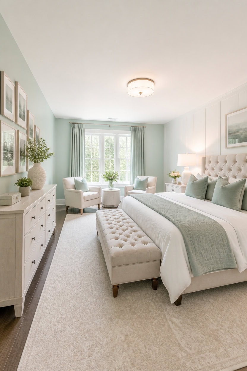 calm mint and white retreat