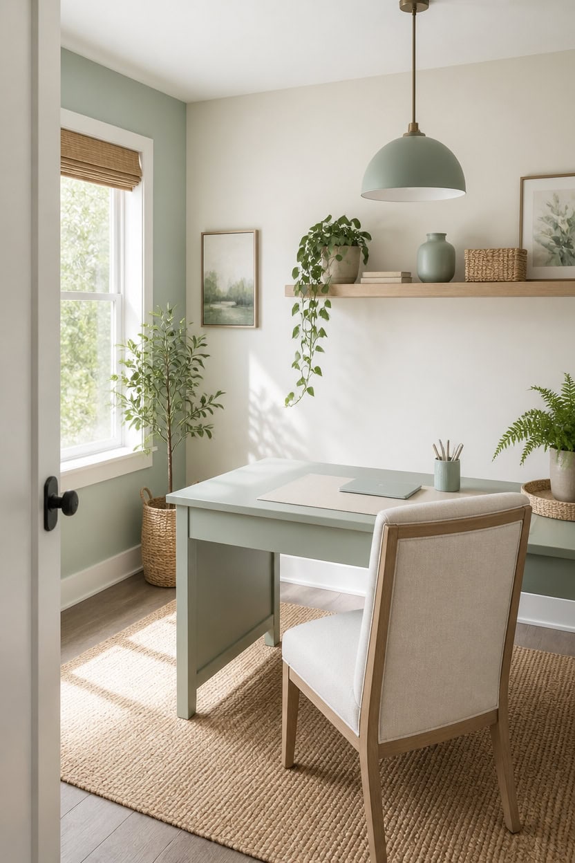 calm mint green workspace styling