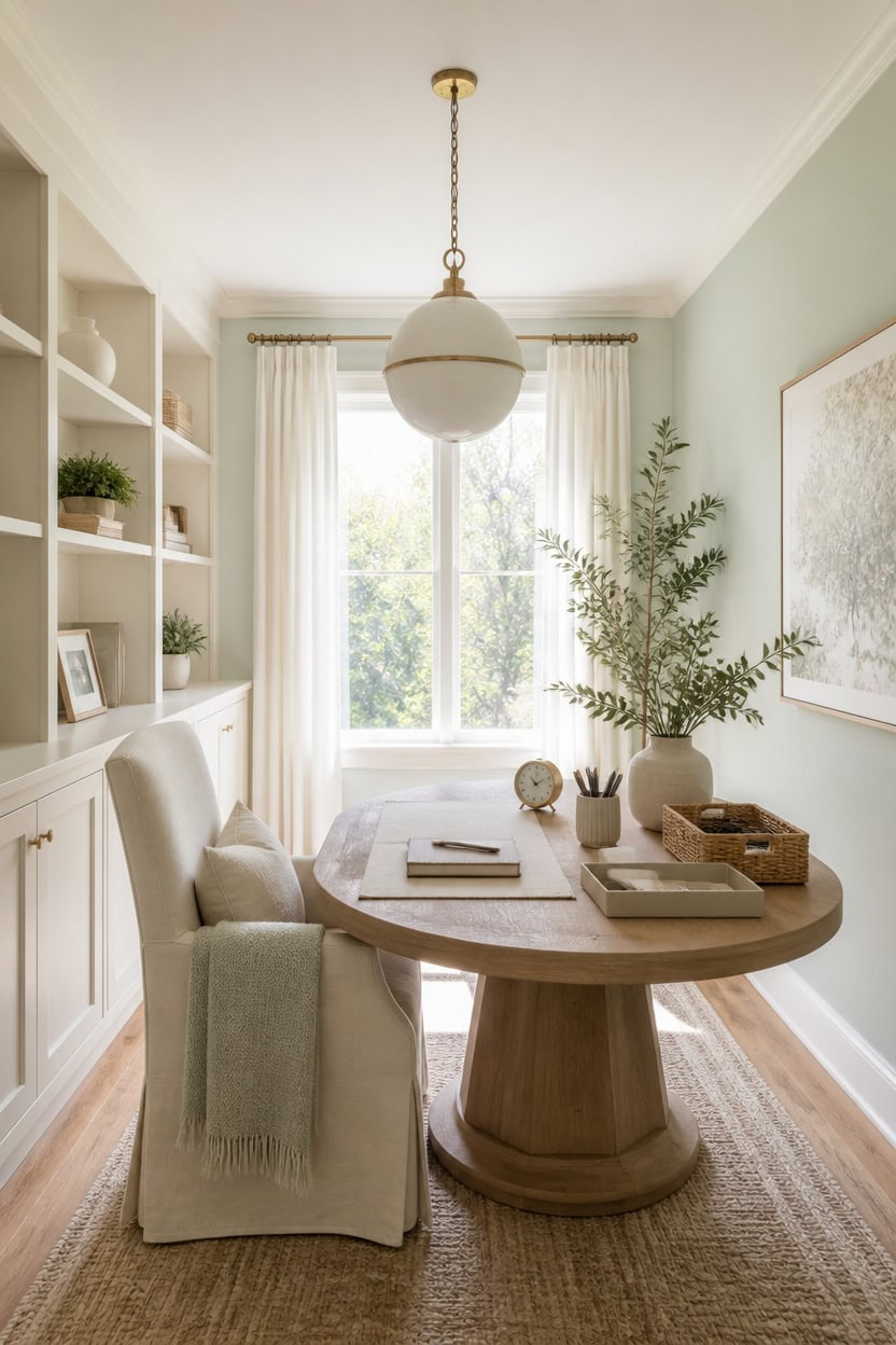 calm morning workspace with accents
