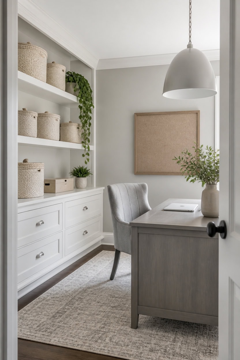 calm organized gray storagescape