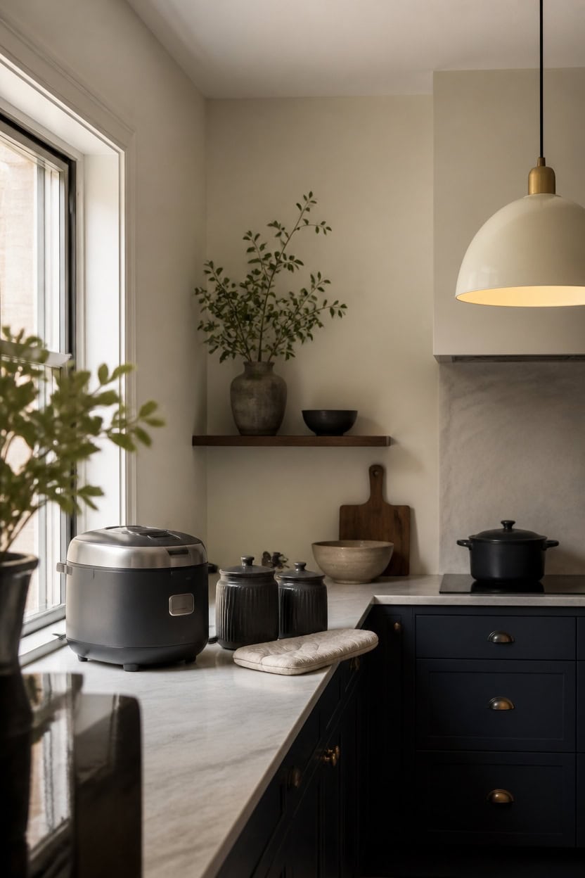 charcoal and cream kitchen harmony