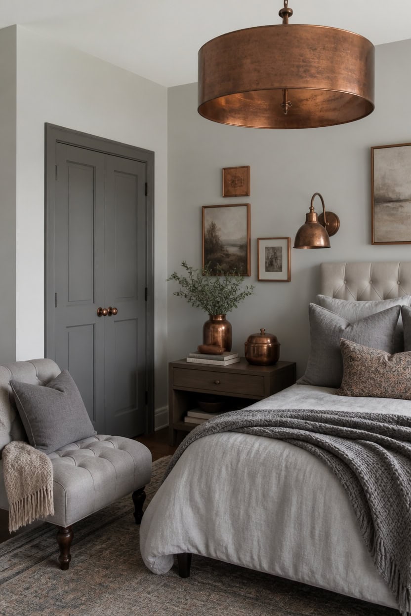 collected copper accents layered