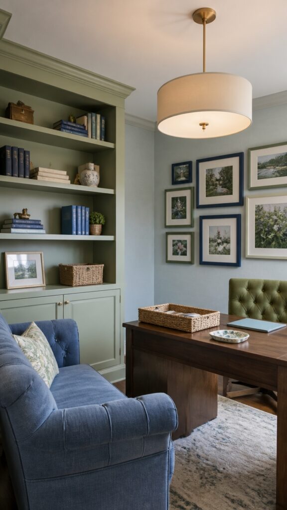 Blue and Green Home Office for the Woman Who Closes the Door and Gets It Done