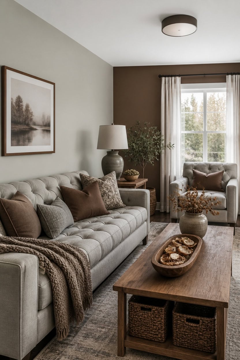 cool gray walls warm accents