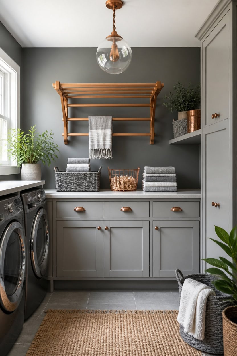 cool grays meet warm copper