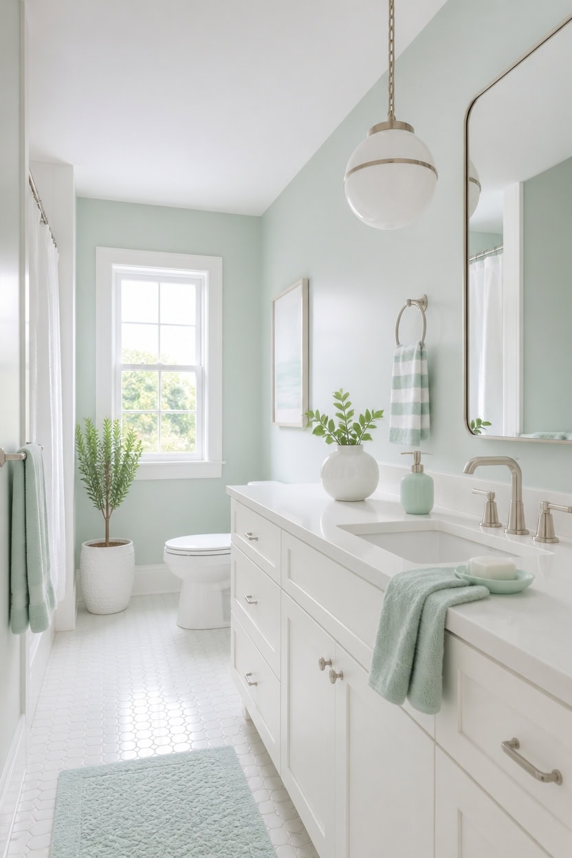 cool mint with neutral white